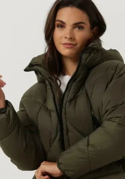 olijf canadian gewatteerde jas eugenie short recycled