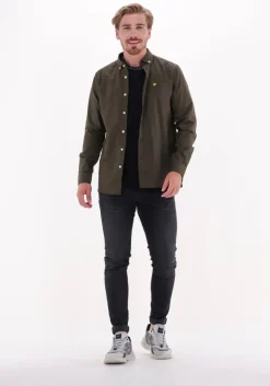 olijf lyle & scott casual overhemd regular fit light weight oxford shirt