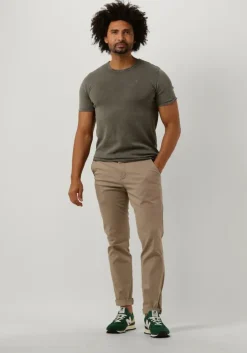 olijf purewhite t-shirt flat knitted shirt shortsleeve with small logo on chest