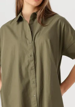 olijf selected femme mini jurk slfblair 2/4 short shirt dress