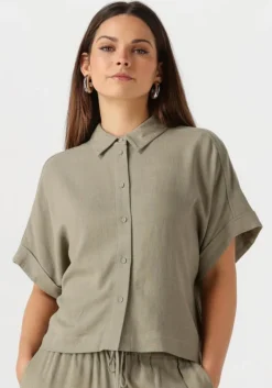 olijf selected femme t-shirt slfviva ss cropped shirt