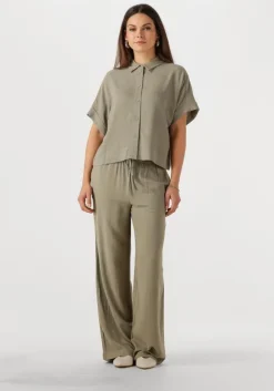 olijf selected femme t-shirt slfviva ss cropped shirt