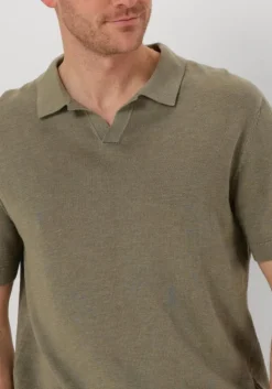 olijf selected homme polo slhmattis ss knit sun open polo noos