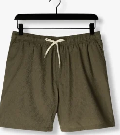 olijf selected homme zwembroeken slhcooper-seersucker swimshorts