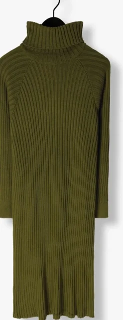 olijf y.a.s. midi jurk yasmavi knit midi rollneck dress