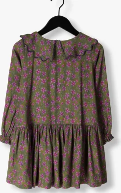 olijf your wishes mini jurk vivid flower collar dress