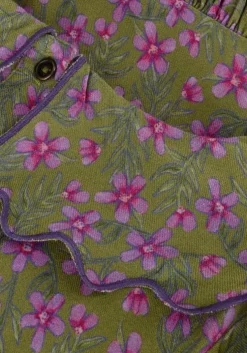 olijf your wishes mini jurk vivid flower collar dress