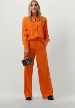 oranje alix the label wijde broek ladies woven krinkle pants