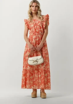 oranje amaya amsterdam midi jurk delia