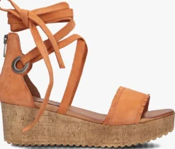 oranje ayana sandalen met hak 722007