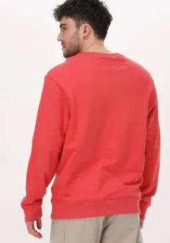 oranje calvin klein sweater stacked logo crew neck