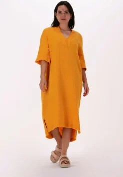 oranje circle of trust midi jurk gill dress