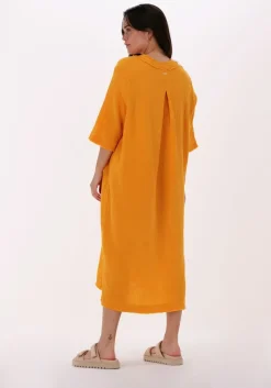 oranje circle of trust midi jurk gill dress