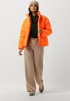 oranje colourful rebel gewatteerde jas fiona puffer jacket