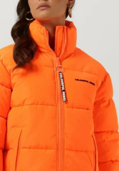 oranje colourful rebel gewatteerde jas fiona puffer jacket