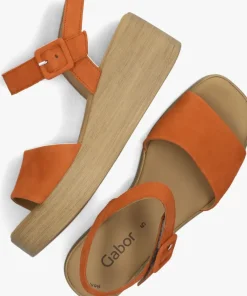 oranje gabor sandalen met hak 531