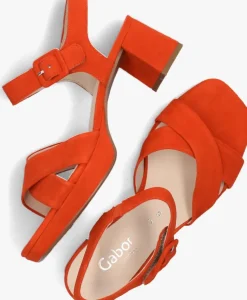 oranje gabor sandalen met hak 953