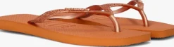 oranje havaianas teenslippers square glitter