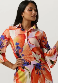 oranje jansen amsterdam blouses wbf773 woven print blouse 3/4 sleeve
