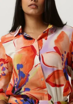 oranje jansen amsterdam blouses wbf773 woven print blouse 3/4 sleeve