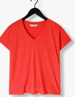 oranje msch copenhagen t-shirt mschfenya modal v neck tee