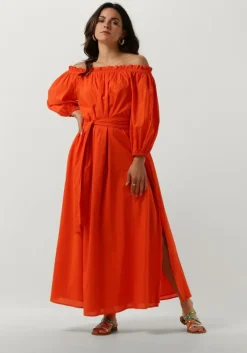 oranje notre-v maxi jurk nv-danya off shoulder dress