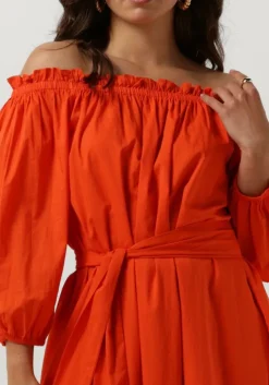 oranje notre-v maxi jurk nv-danya off shoulder dress