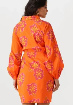 oranje notre-v mini jurk nv-fleurette