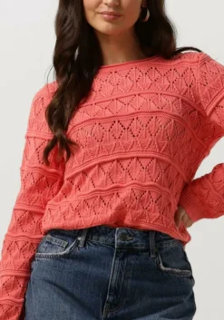 oranje object trui objliva l/s o-neck knit pullover