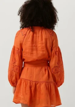 oranje scarlett poppies mini jurk sunshine babe short