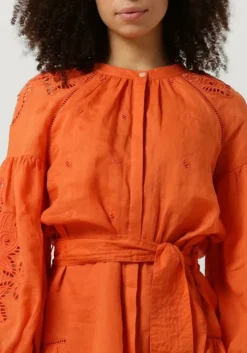 oranje scarlett poppies mini jurk sunshine babe short