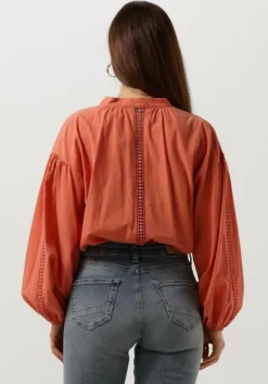 oranje summum blouses top lace accent tencel/cotton