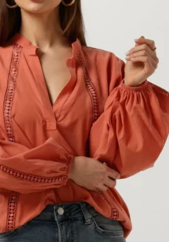 oranje summum blouses top lace accent tencel/cotton