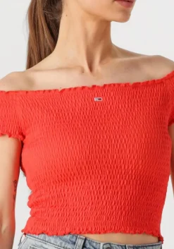 oranje tommy jeans top tjw crp smock top