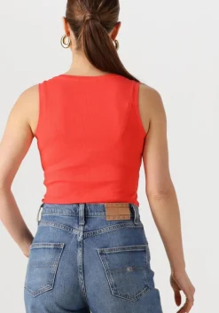 oranje tommy jeans top tjw essential rib tank ext