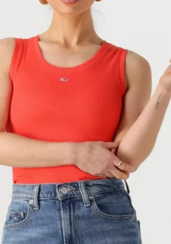 oranje tommy jeans top tjw essential rib tank ext