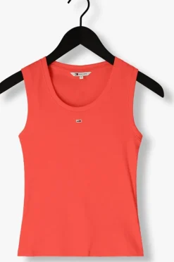 oranje tommy jeans top tjw essential rib tank ext