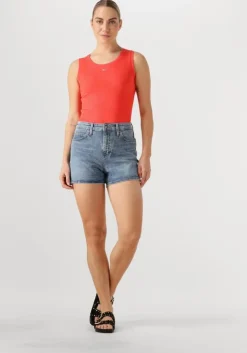 oranje tommy jeans top tjw essential rib tank ext