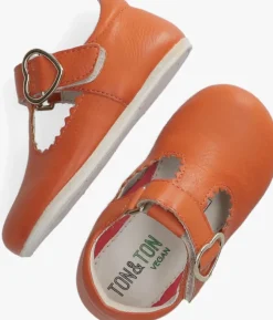 oranje ton & ton platte sandalen charlotta