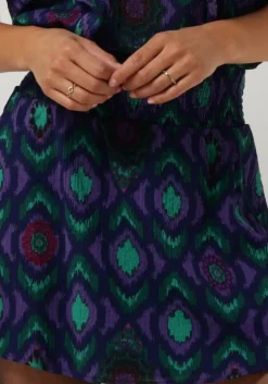 paarse alix the label minirok ladies woven ikat mini skirt