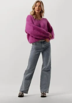 paarse american dreams trui milana ls mohair knit