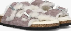 paarse birkenstock slippers arizona shearling