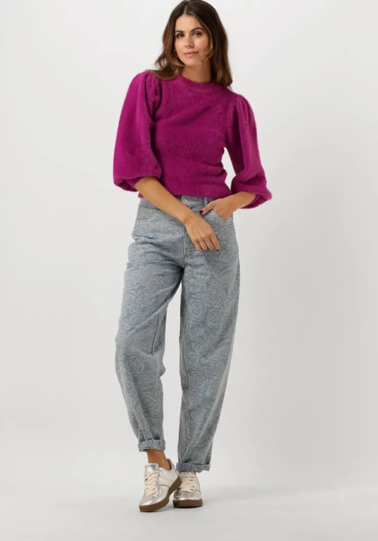 paarse catwalk junkie trui puffy sleeve knit