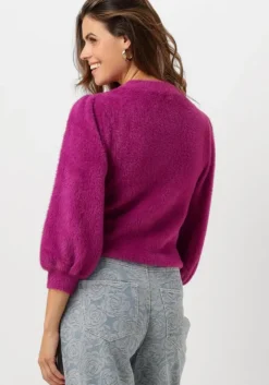 paarse catwalk junkie trui puffy sleeve knit