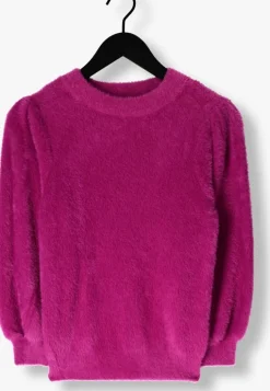 paarse catwalk junkie trui puffy sleeve knit