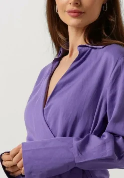 paarse colourful rebel mini jurk hette uni wrap mini dress