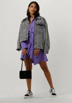 paarse colourful rebel mini jurk hette uni wrap mini dress