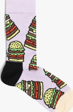 paarse happy socks sokken burger