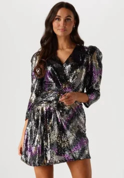 paarse louizon mini jurk disco