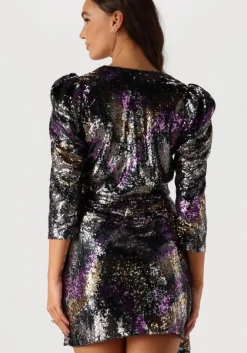 paarse louizon mini jurk disco